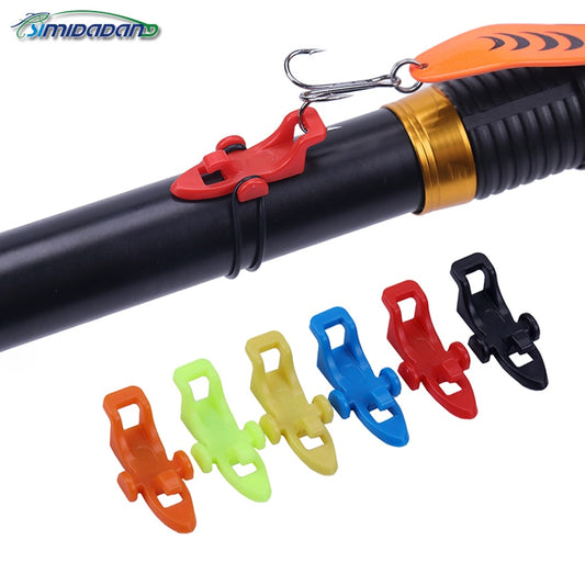 1Set Bait Holder Plastic Fishing Hook Keeper Lure Safety Holder With 3 Rubber Rings For Fishing Rod Pole Fishing Tackle